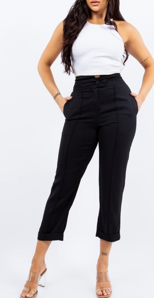 Casual high waist Capri pants